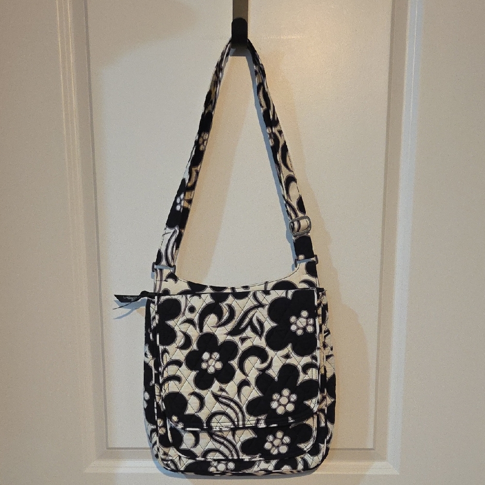 Vera Bradley Black and White Floral Shoulder Bag